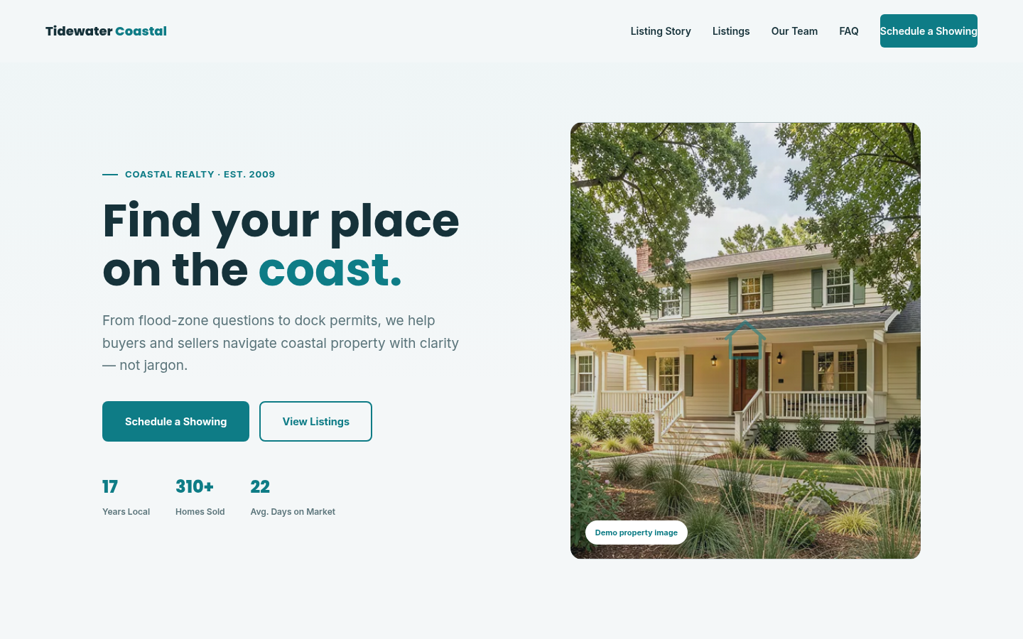 Real estate T2 Coastline Homes preview screenshot
