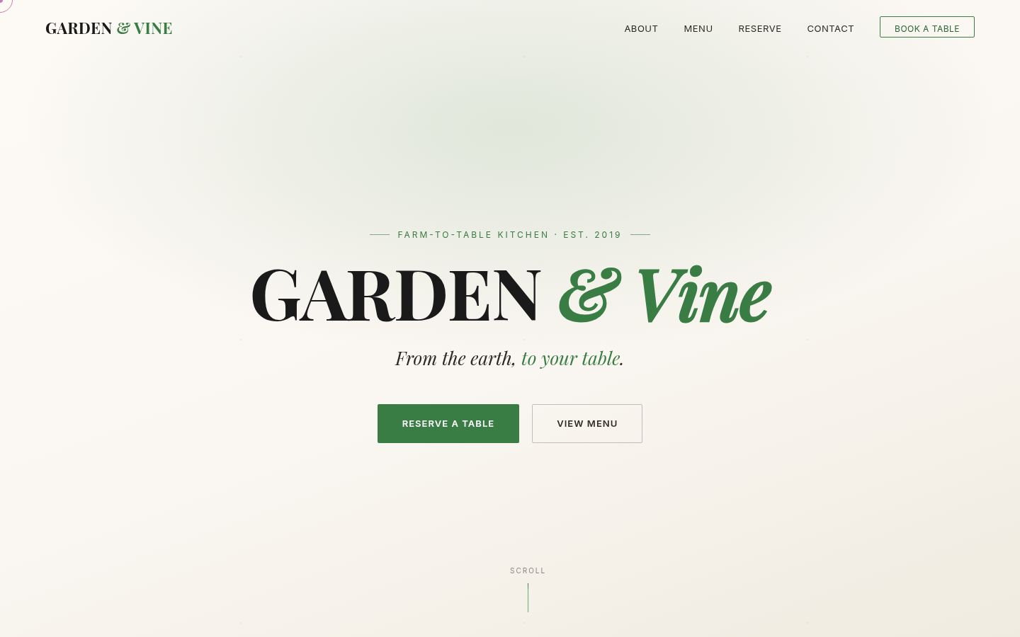 Restaurant T1 Garden & Vine preview screenshot
