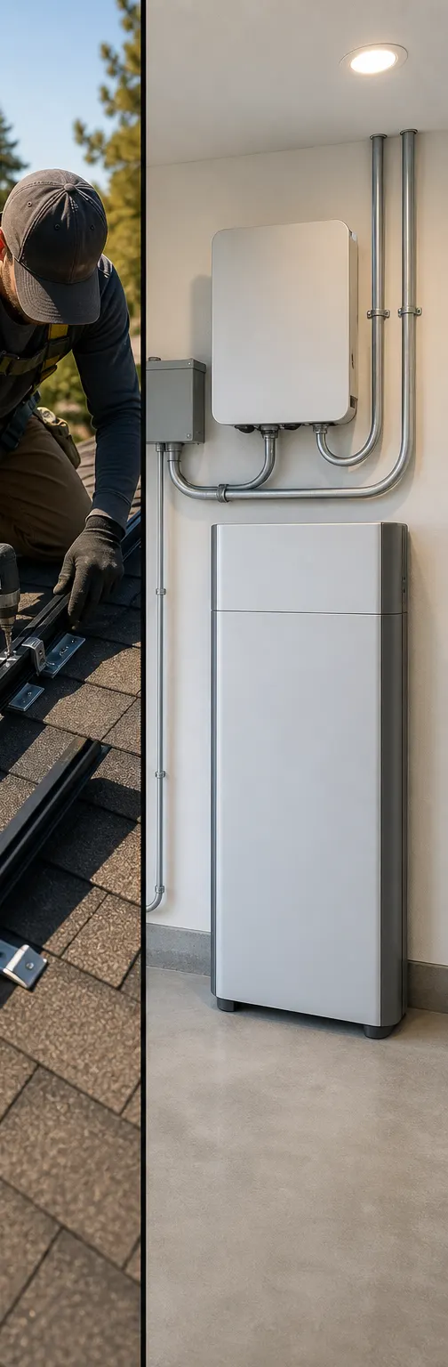 Demo home battery and inverter installation